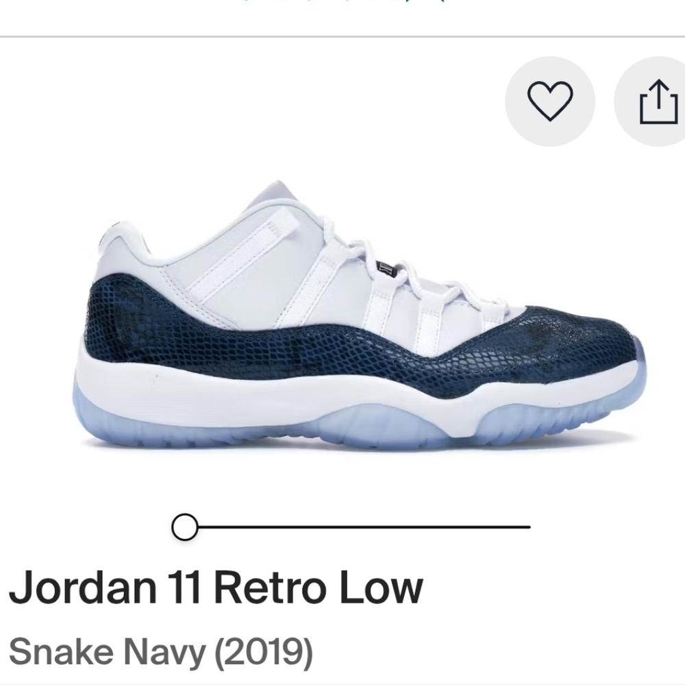 Jordan 11 Retro Low White Navy Snake Print